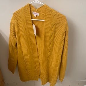 Mustard Cable Knit Cardigan
